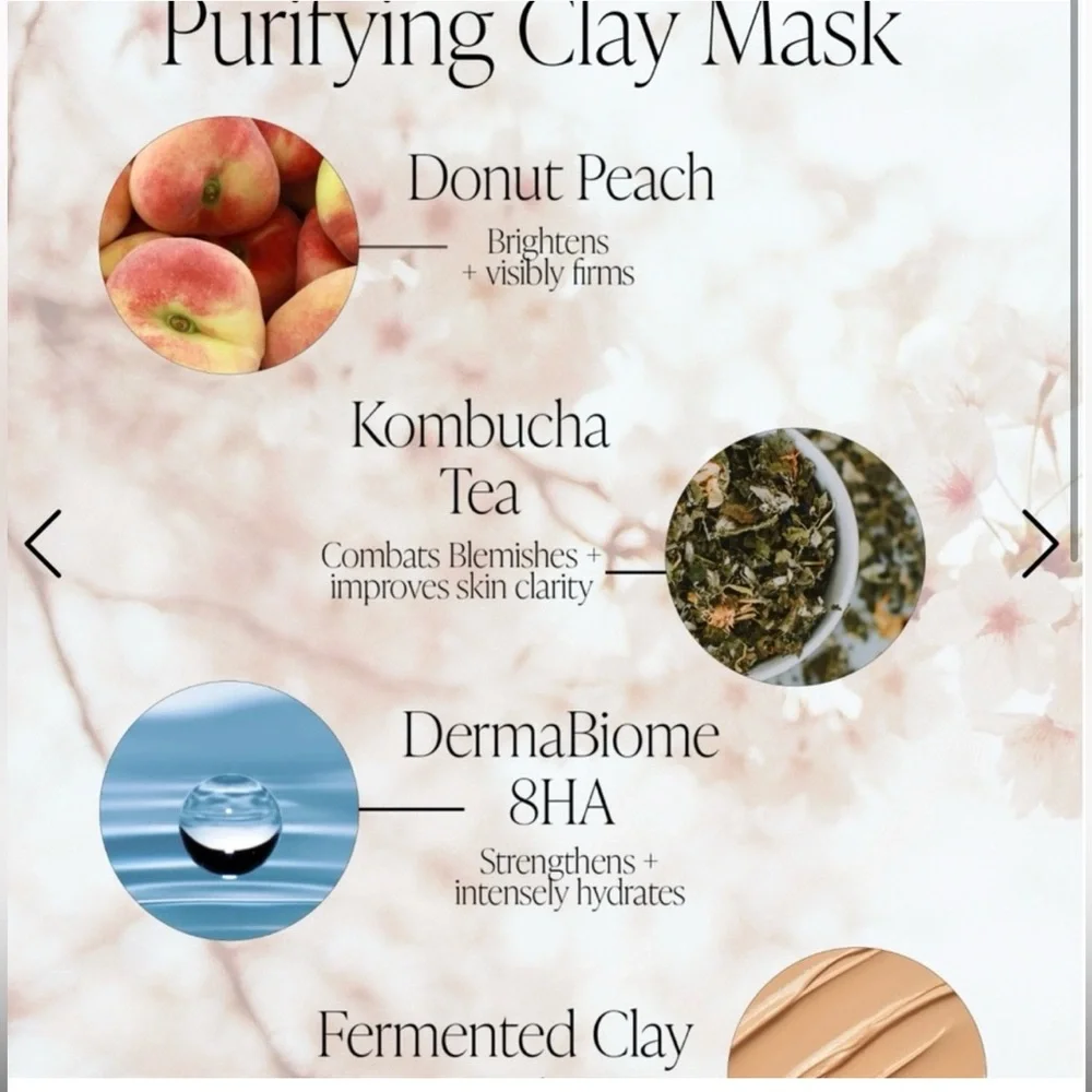 BYROE Peach Kombucha Tea Purifying Clay Mask